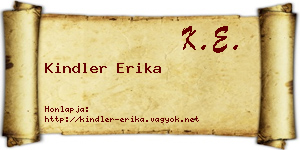 Kindler Erika névjegykártya